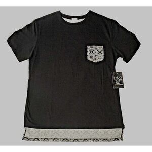 NX3 T-Shirt Side Zips Unisex Sizes AS/AM/AL/ CM/CL/CXL Black‎ & White Print NEW